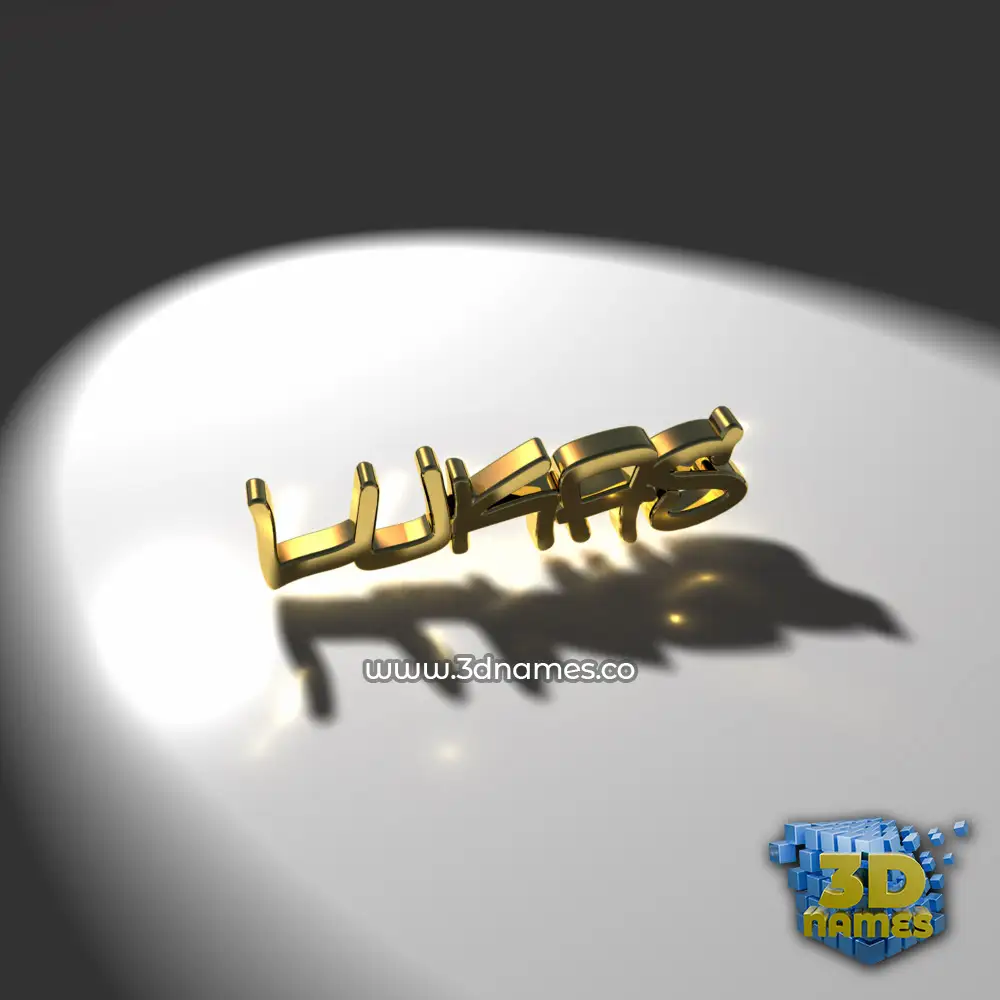 lukas in Gold Shine style - 3D name wallpaper