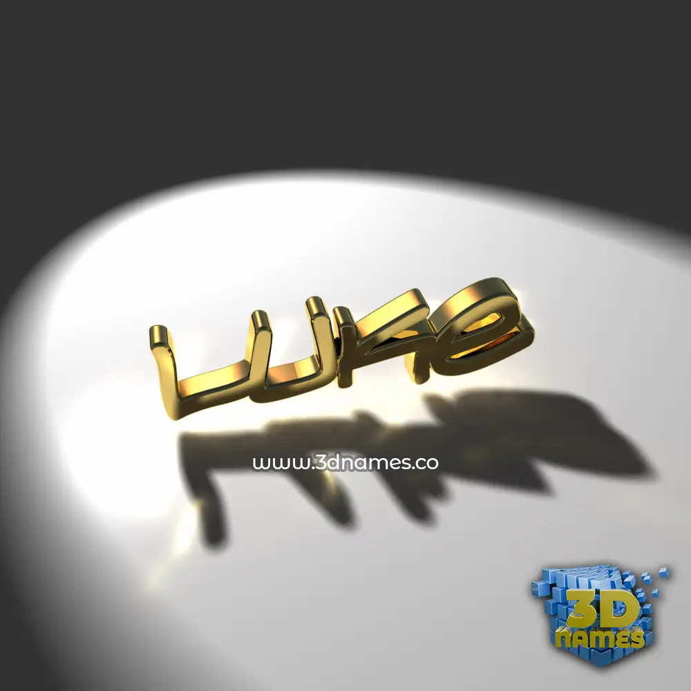 luke in Gold Shine style - 3D name wallpaper