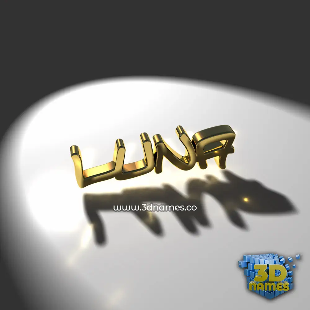 luna in Gold Shine style - 3D name wallpaper