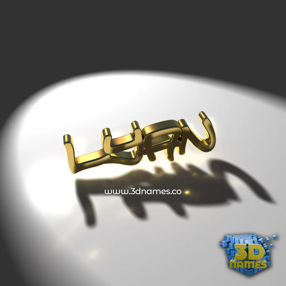 lyan in Gold Shine style - 3D name wallpaper