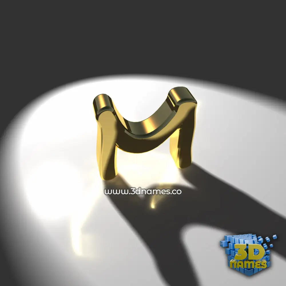 m in Gold Shine style - 3D name wallpaper