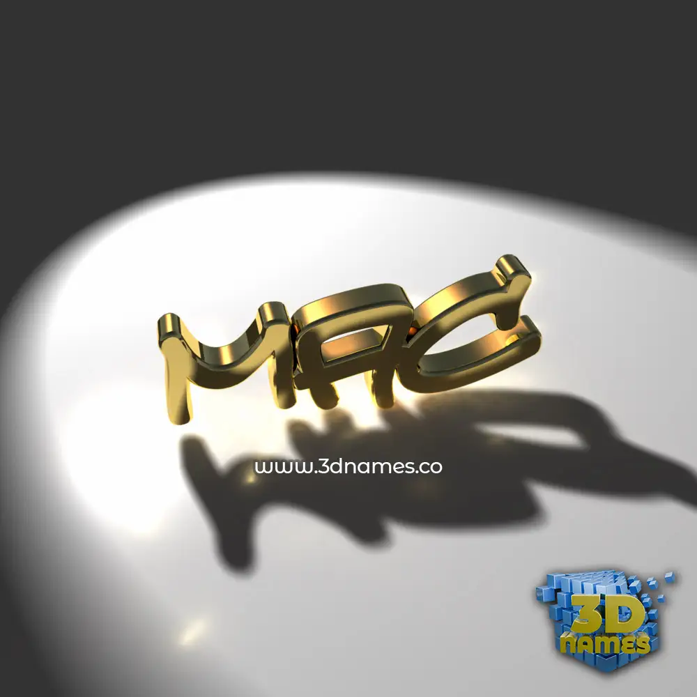 mac in Gold Shine style - 3D name wallpaper
