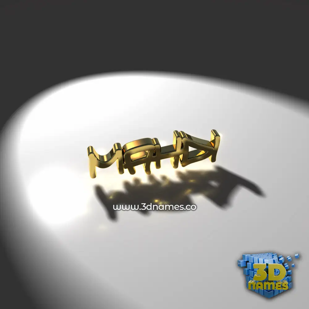 mahdi in Gold Shine style - 3D name wallpaper