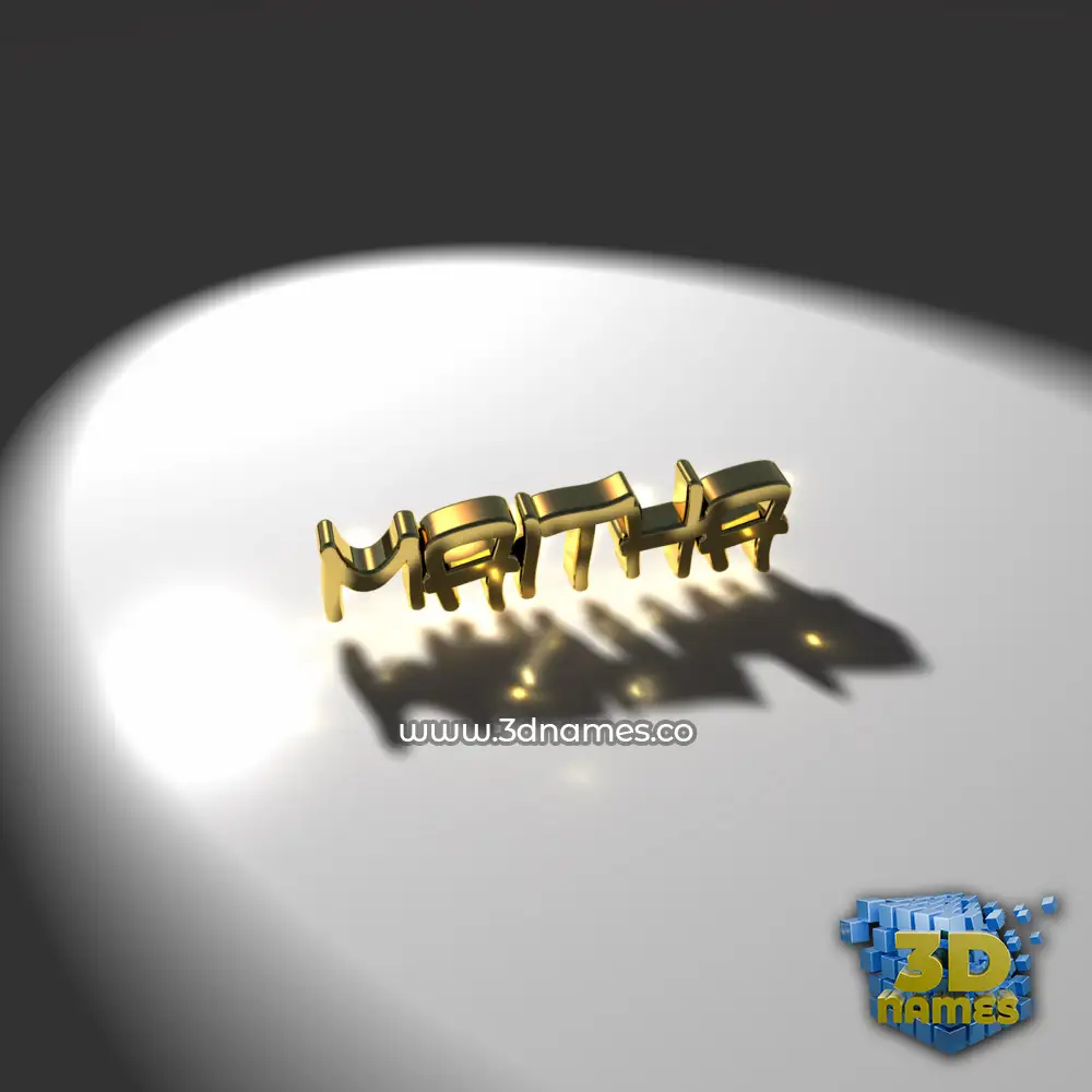 maitha in Gold Shine style - 3D name wallpaper