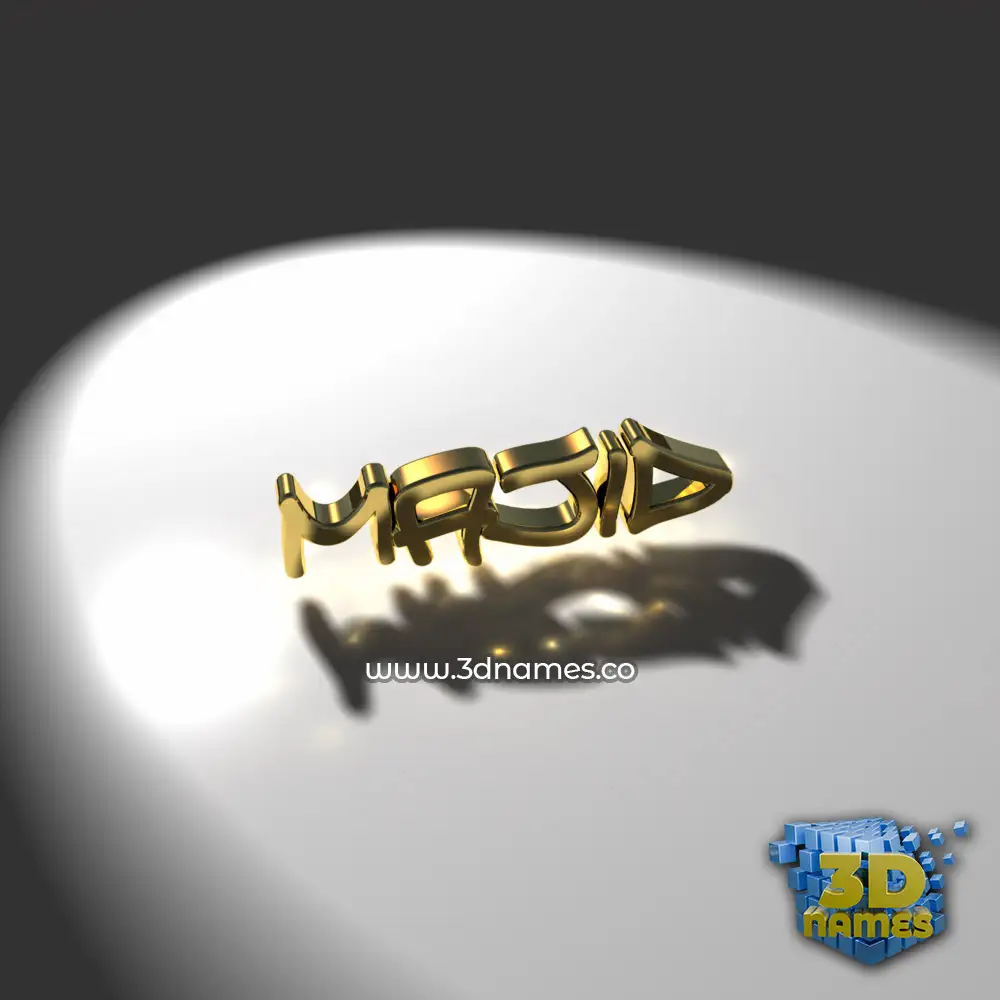 majid in Gold Shine style - 3D name wallpaper