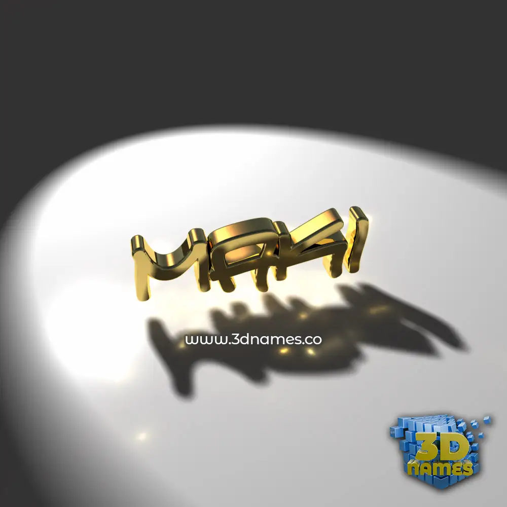 maki in Gold Shine style - 3D name wallpaper
