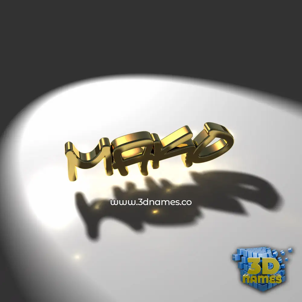 mako in Gold Shine style - 3D name wallpaper