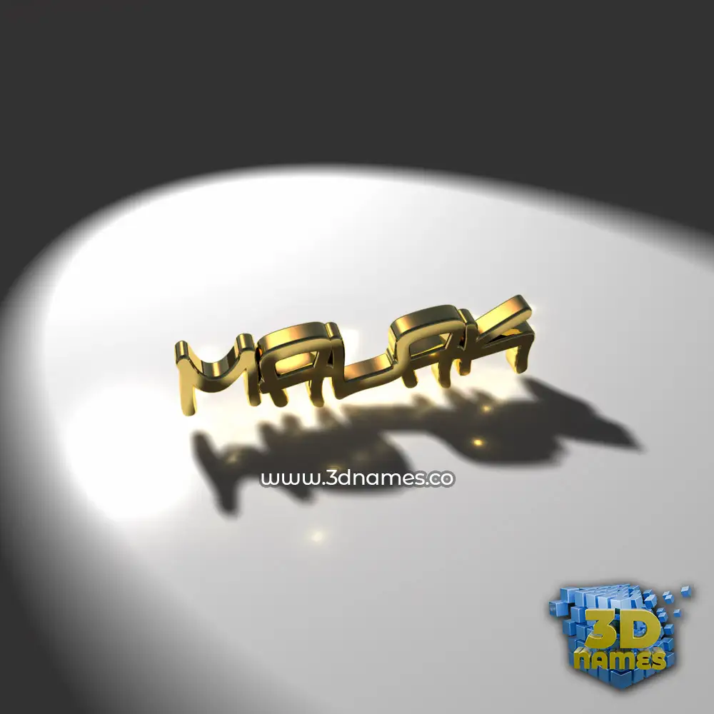 malak in Gold Shine style - 3D name wallpaper