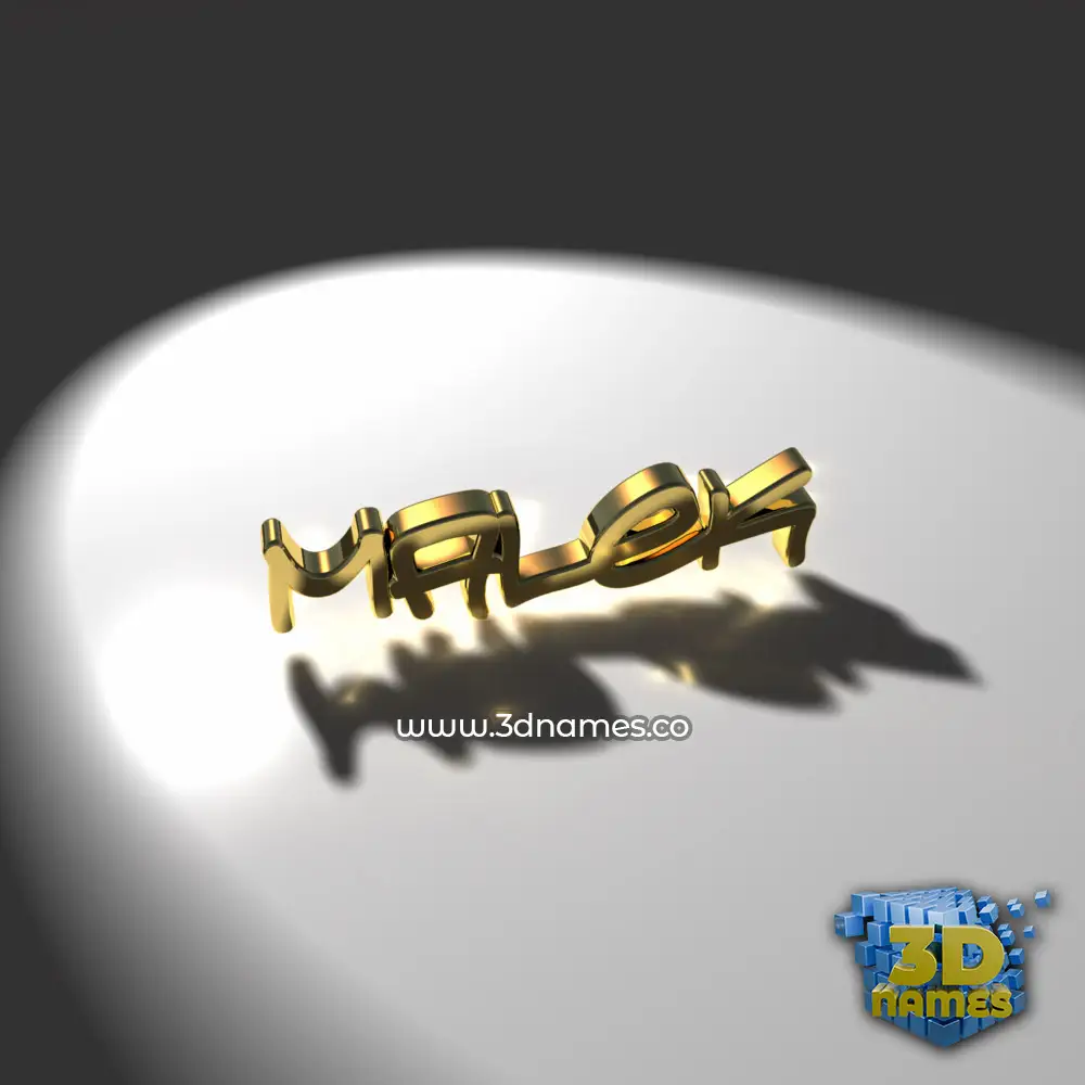 malek in Gold Shine style - 3D name wallpaper