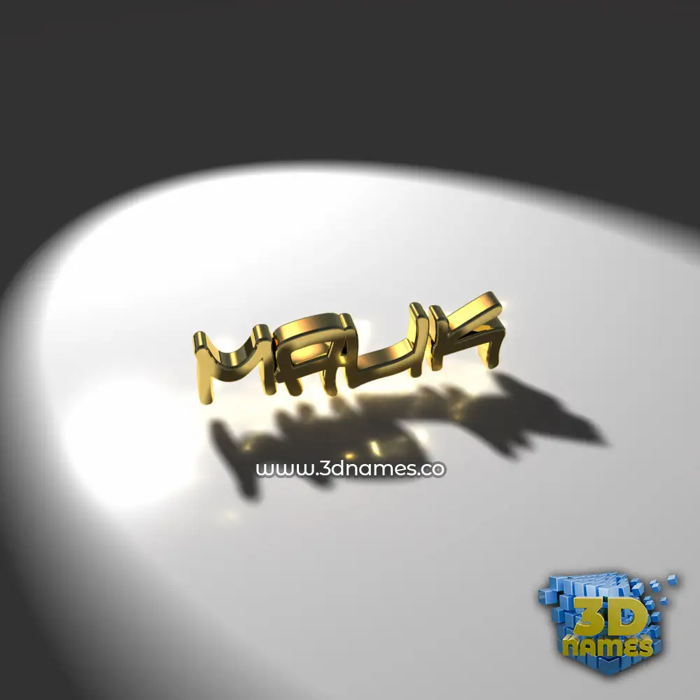 malik in Gold Shine style - 3D name wallpaper