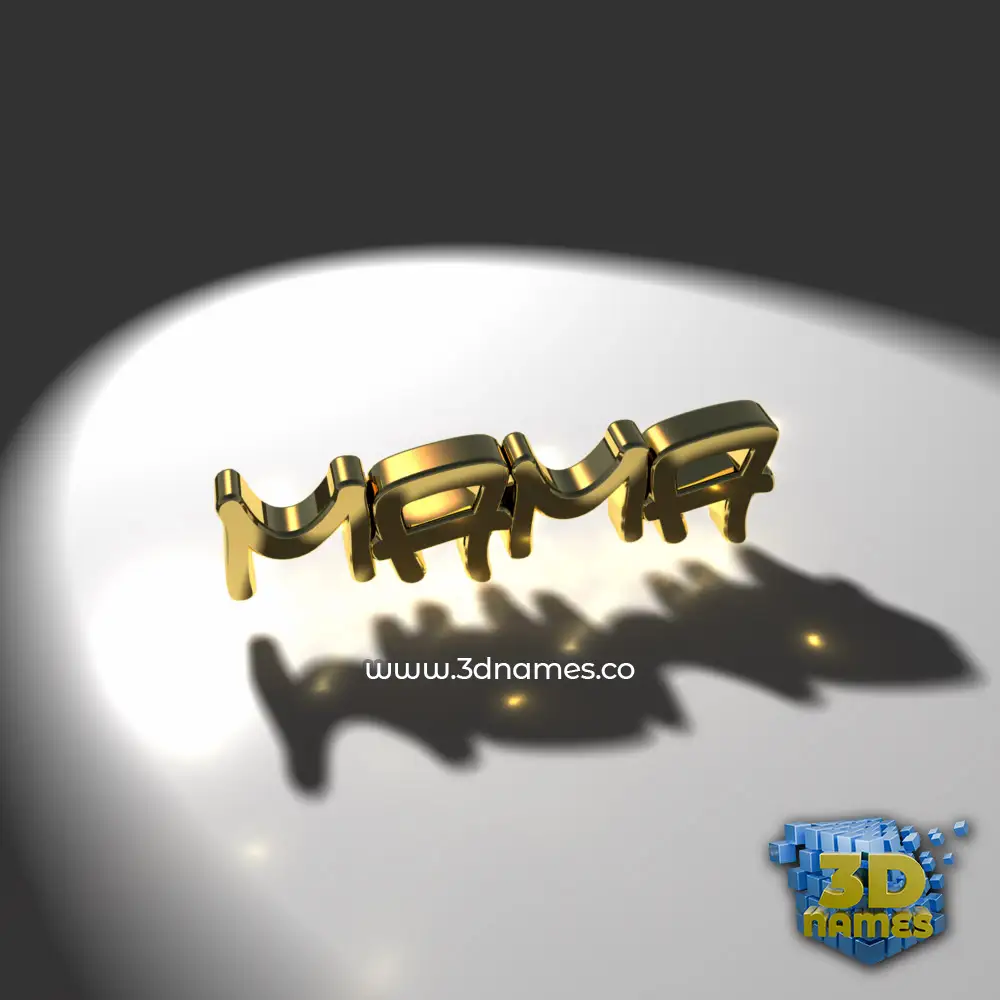 mama in Gold Shine style - 3D name wallpaper