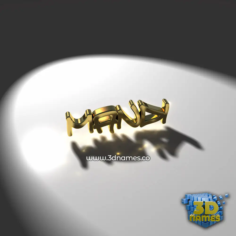 mandi in Gold Shine style - 3D name wallpaper