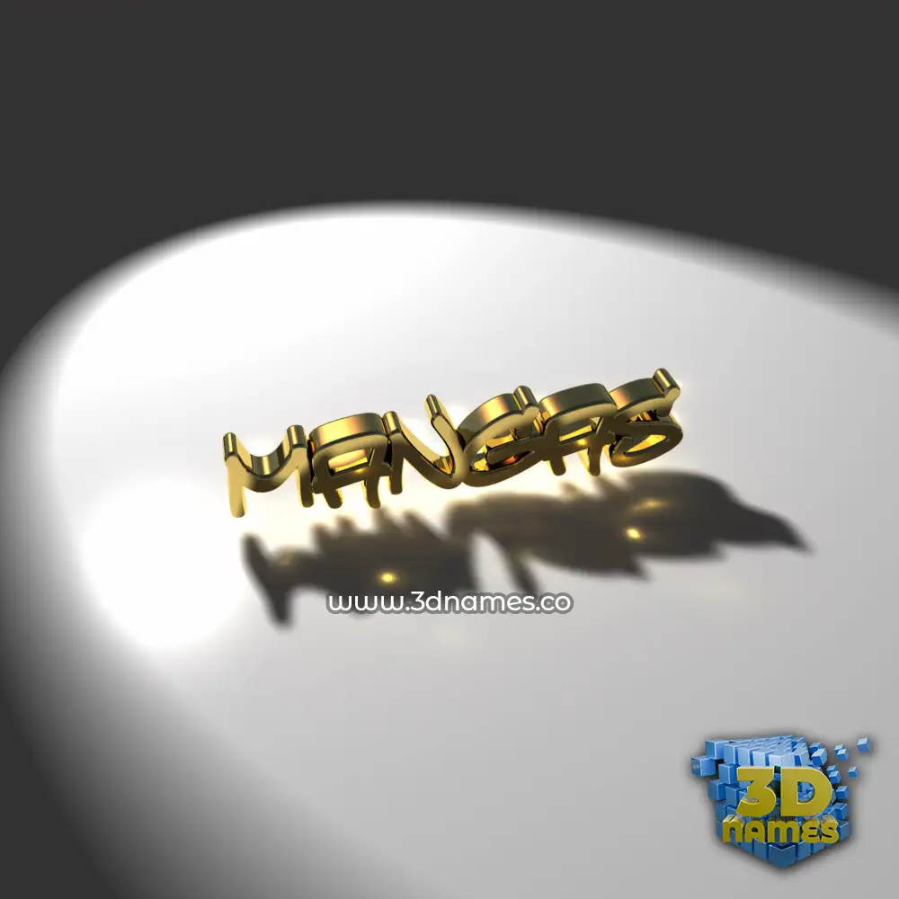 mangas in Gold Shine style - 3D name wallpaper