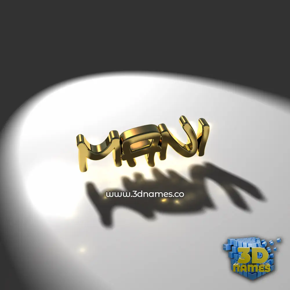 mani in Gold Shine style - 3D name wallpaper