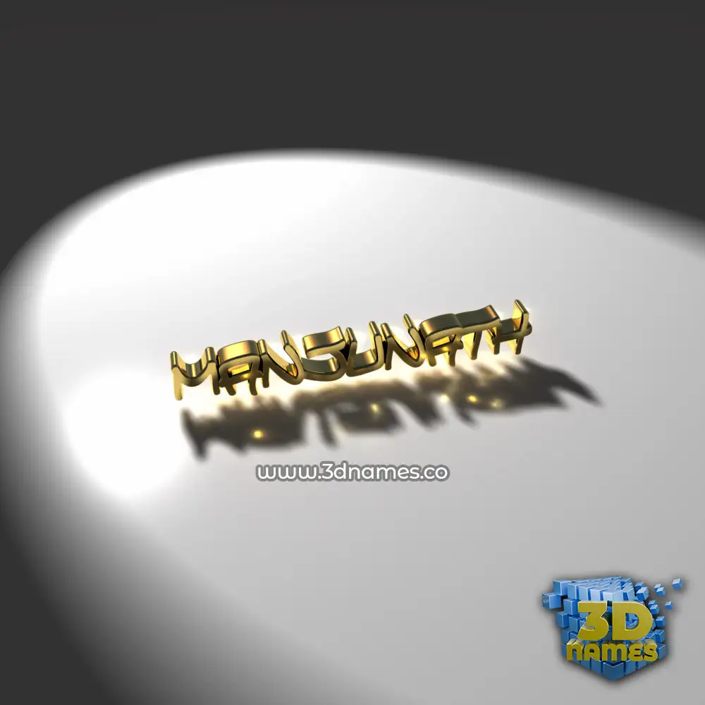manjunath in Gold Shine style - 3D name wallpaper