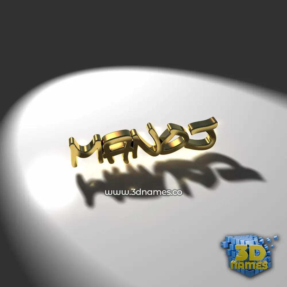 manoj in Gold Shine style - 3D name wallpaper