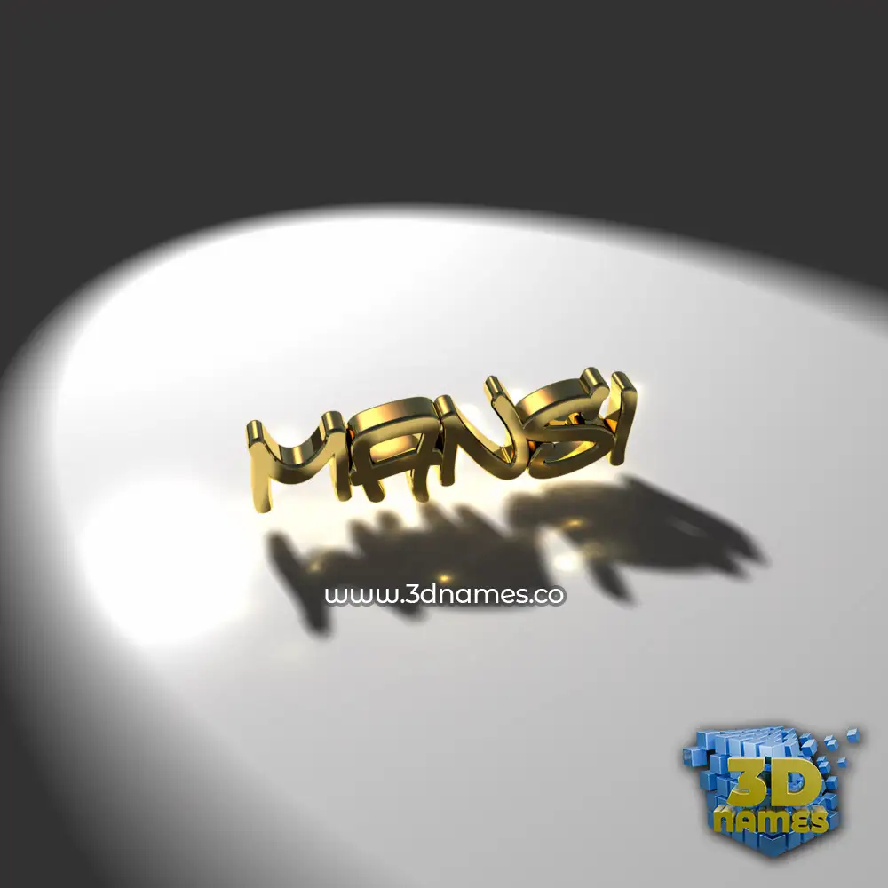 mansi in Gold Shine style - 3D name wallpaper