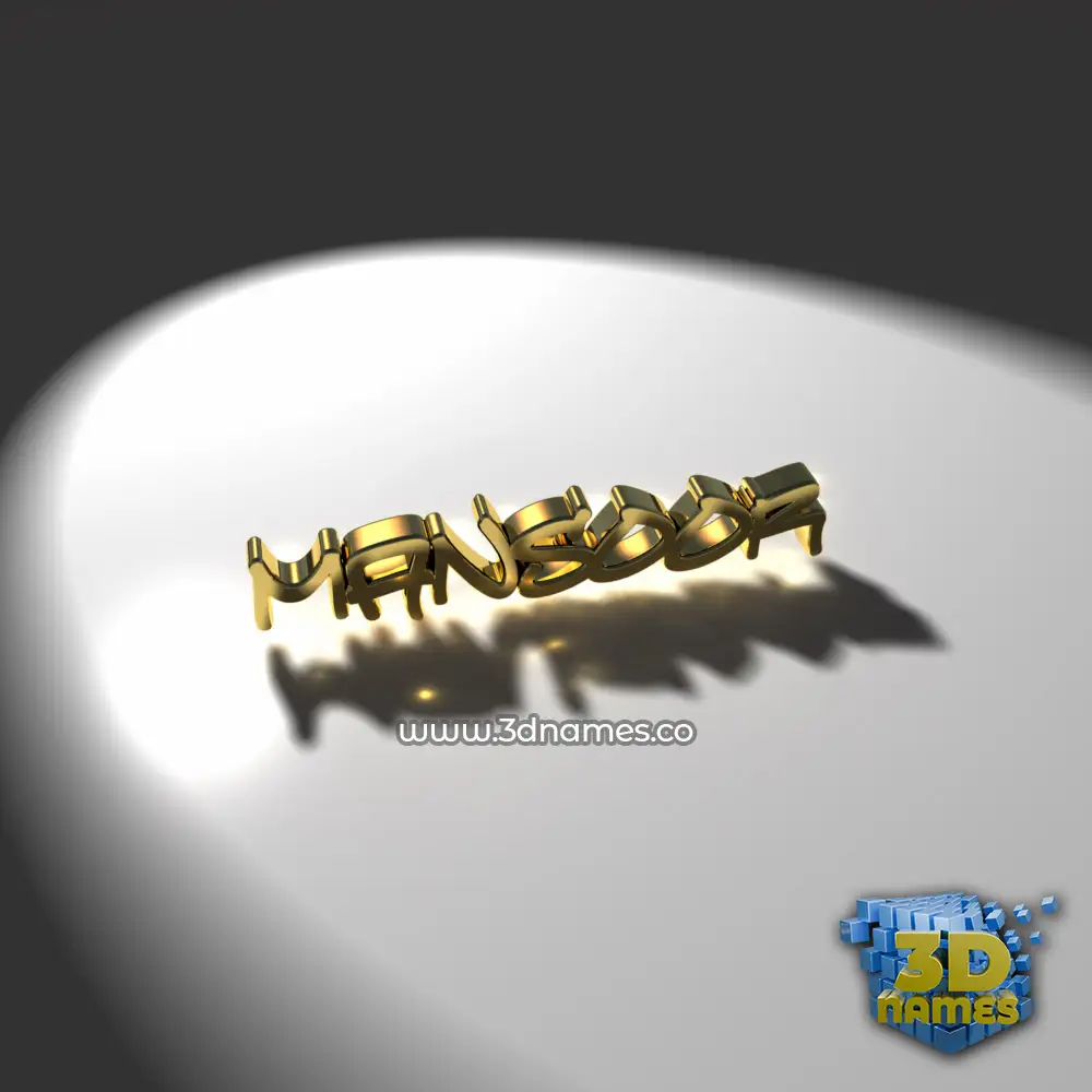 mansoor in Gold Shine style - 3D name wallpaper