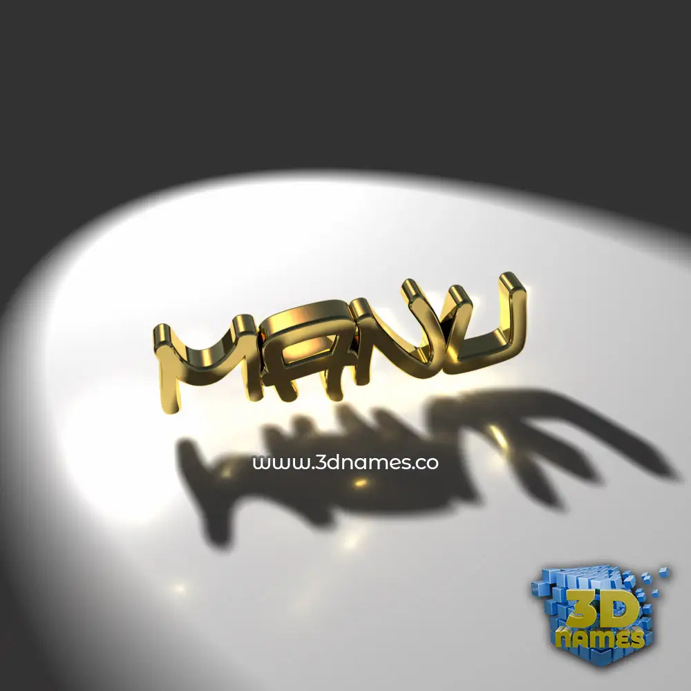 manu in Gold Shine style - 3D name wallpaper