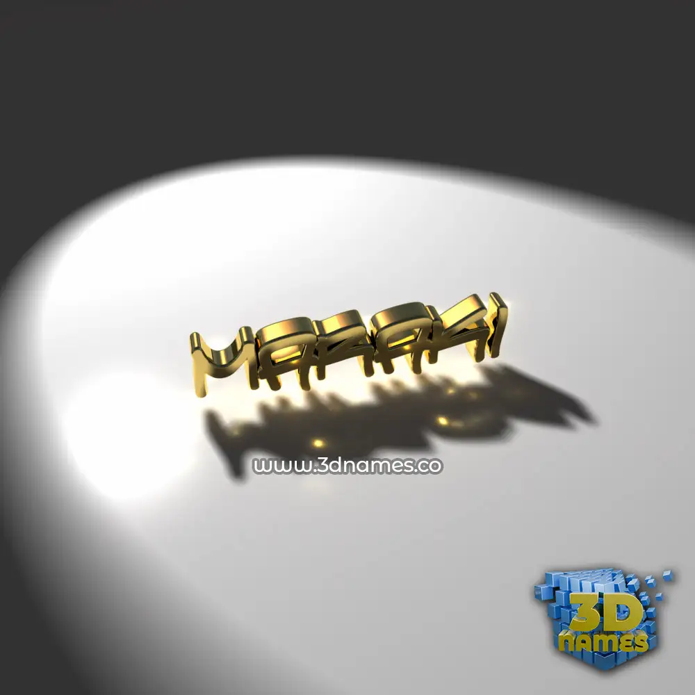 maraki in Gold Shine style - 3D name wallpaper