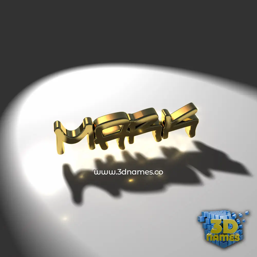 mark in Gold Shine style - 3D name wallpaper
