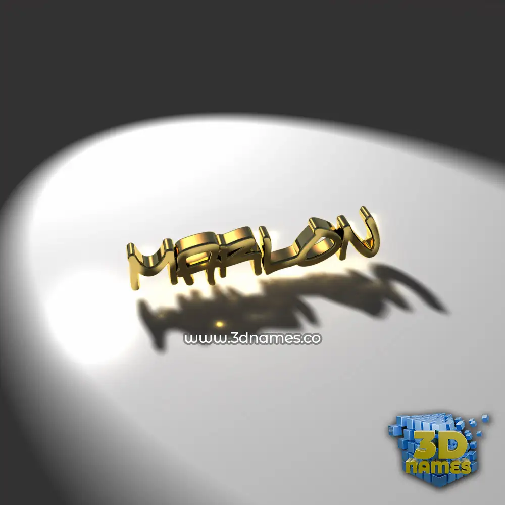 marlon in Gold Shine style - 3D name wallpaper
