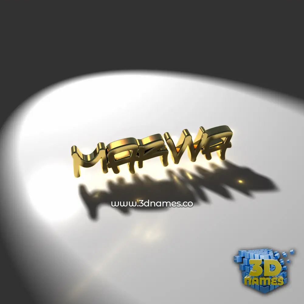 marwa in Gold Shine style - 3D name wallpaper