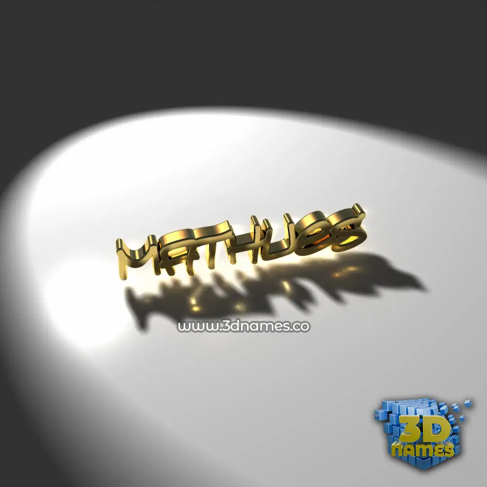 mathues in Gold Shine style - 3D name wallpaper