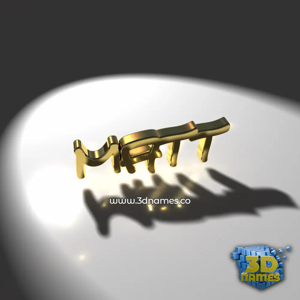 matt in Gold Shine style - 3D name wallpaper