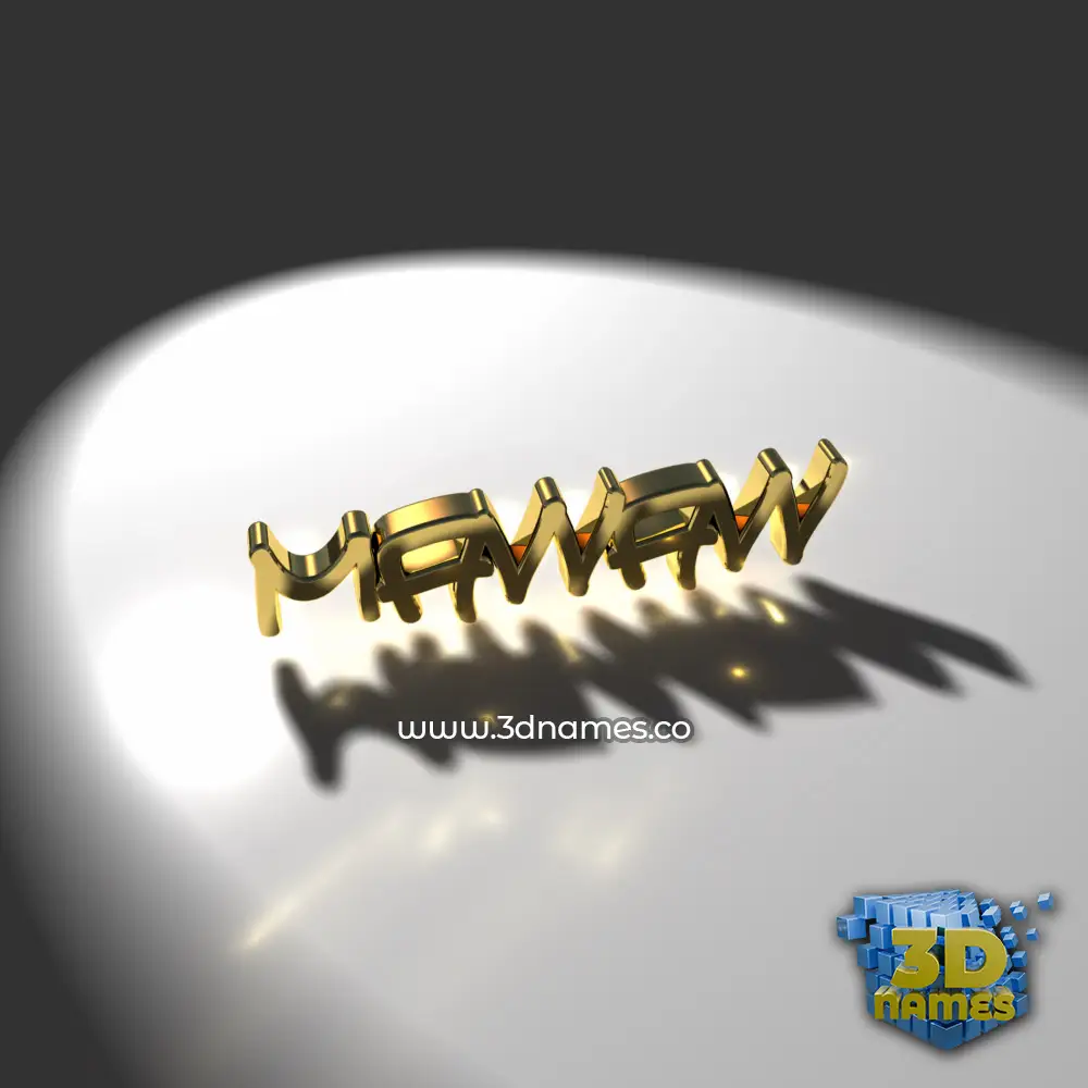 mawaw in Gold Shine style - 3D name wallpaper