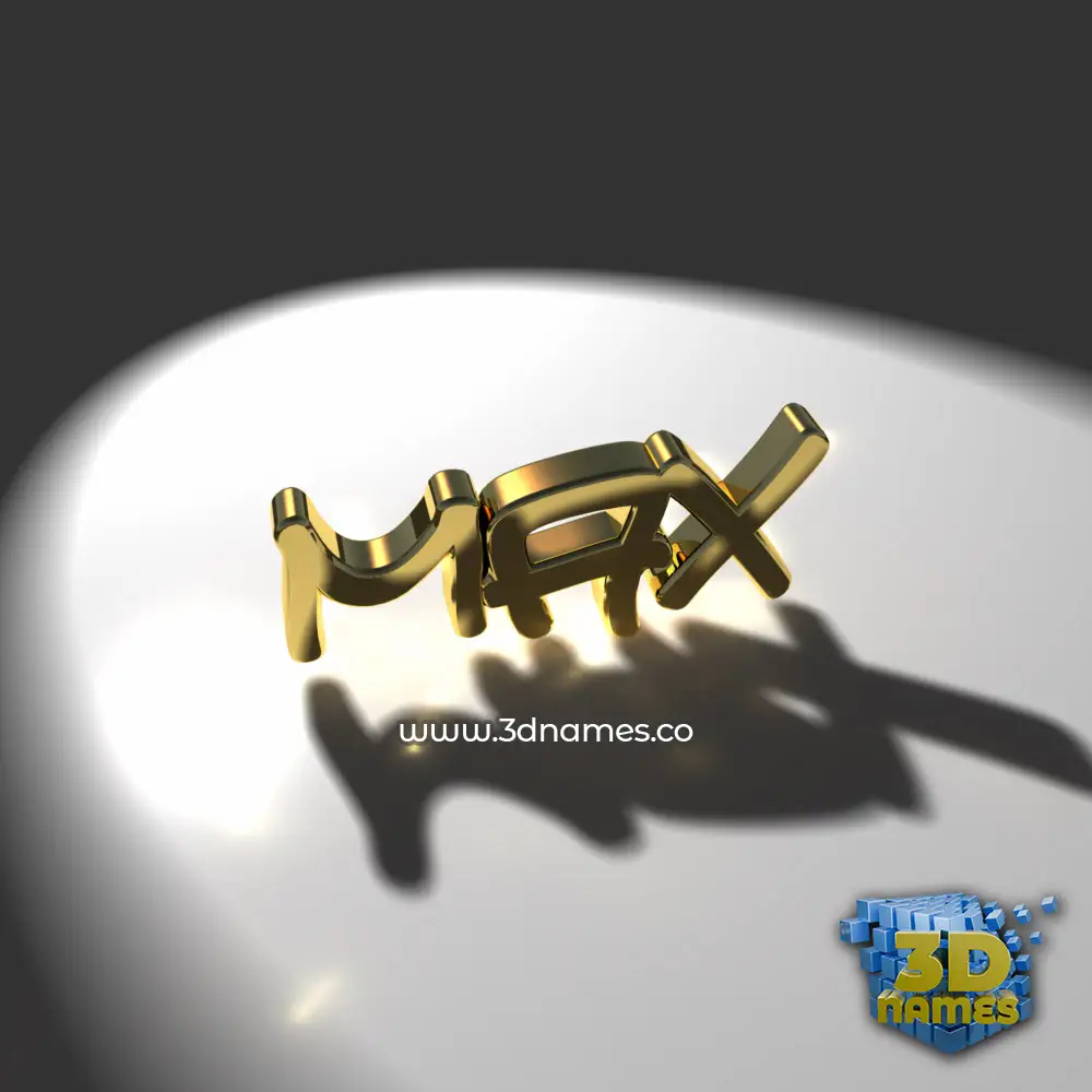 max in Gold Shine style - 3D name wallpaper