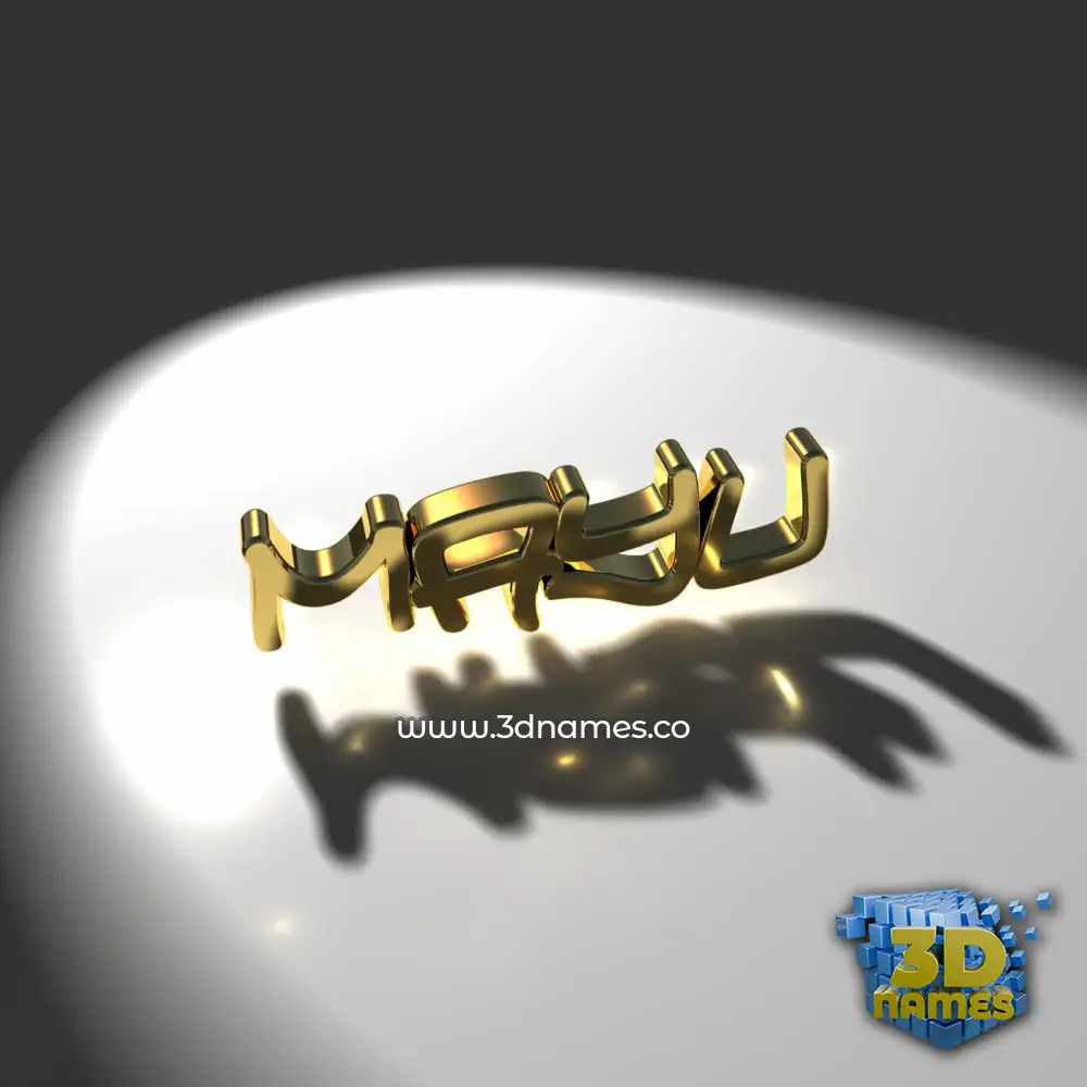 mayu in Gold Shine style - 3D name wallpaper