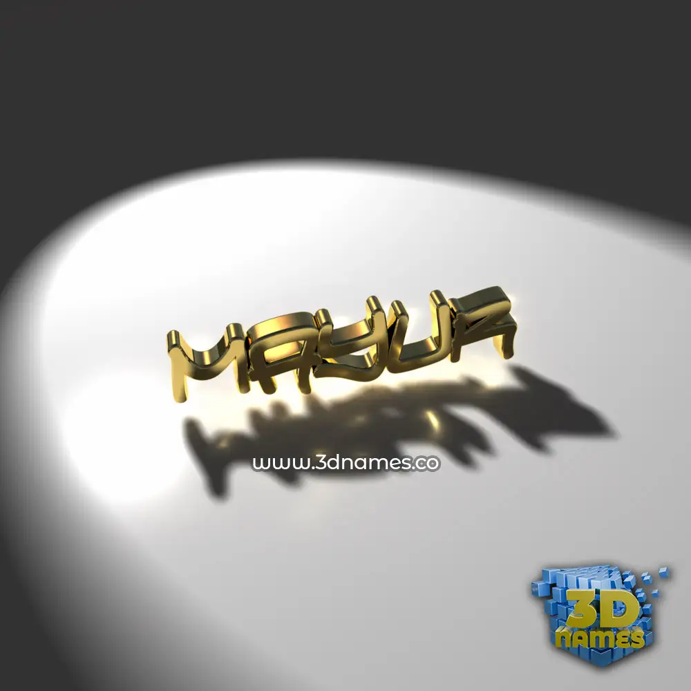 mayur in Gold Shine style - 3D name wallpaper