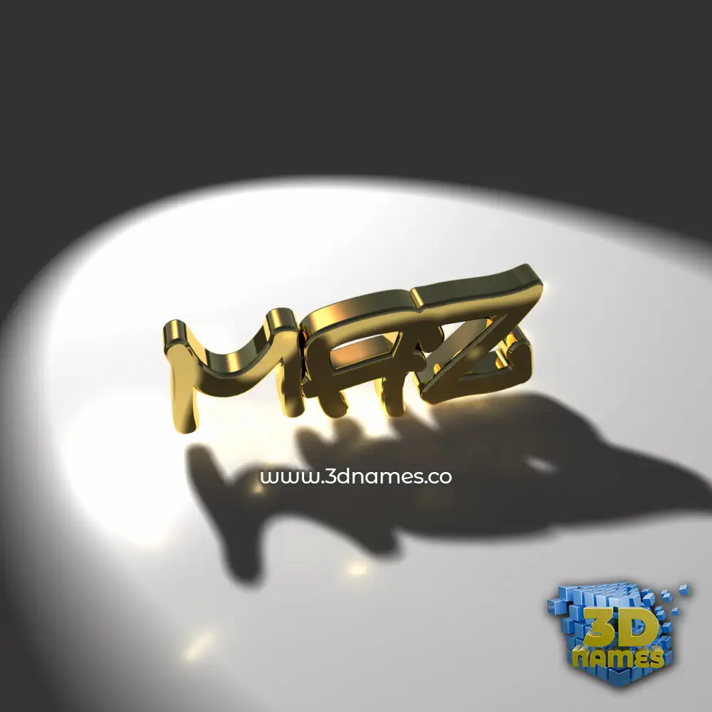 maz in Gold Shine style - 3D name wallpaper