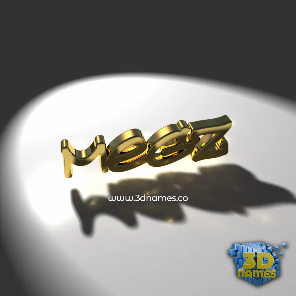 megz in Gold Shine style - 3D name wallpaper