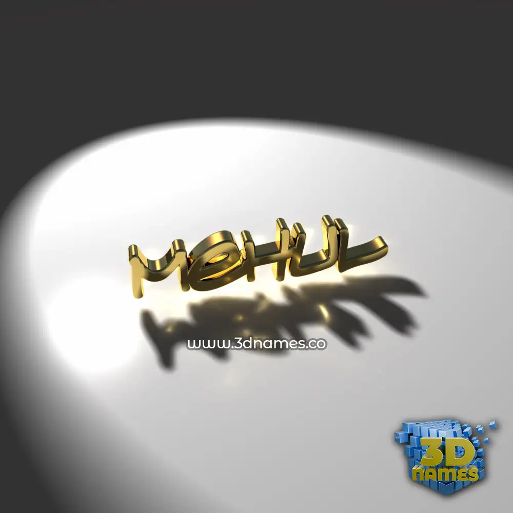 mehul in Gold Shine style - 3D name wallpaper