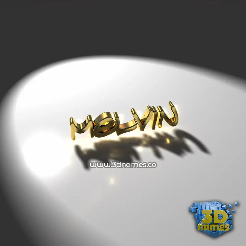 melvin in Gold Shine style - 3D name wallpaper