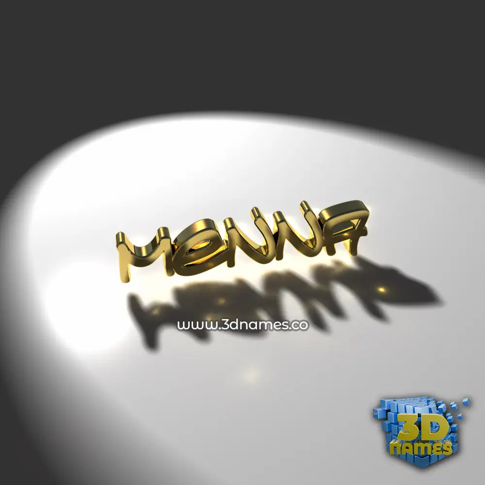 menna in Gold Shine style - 3D name wallpaper