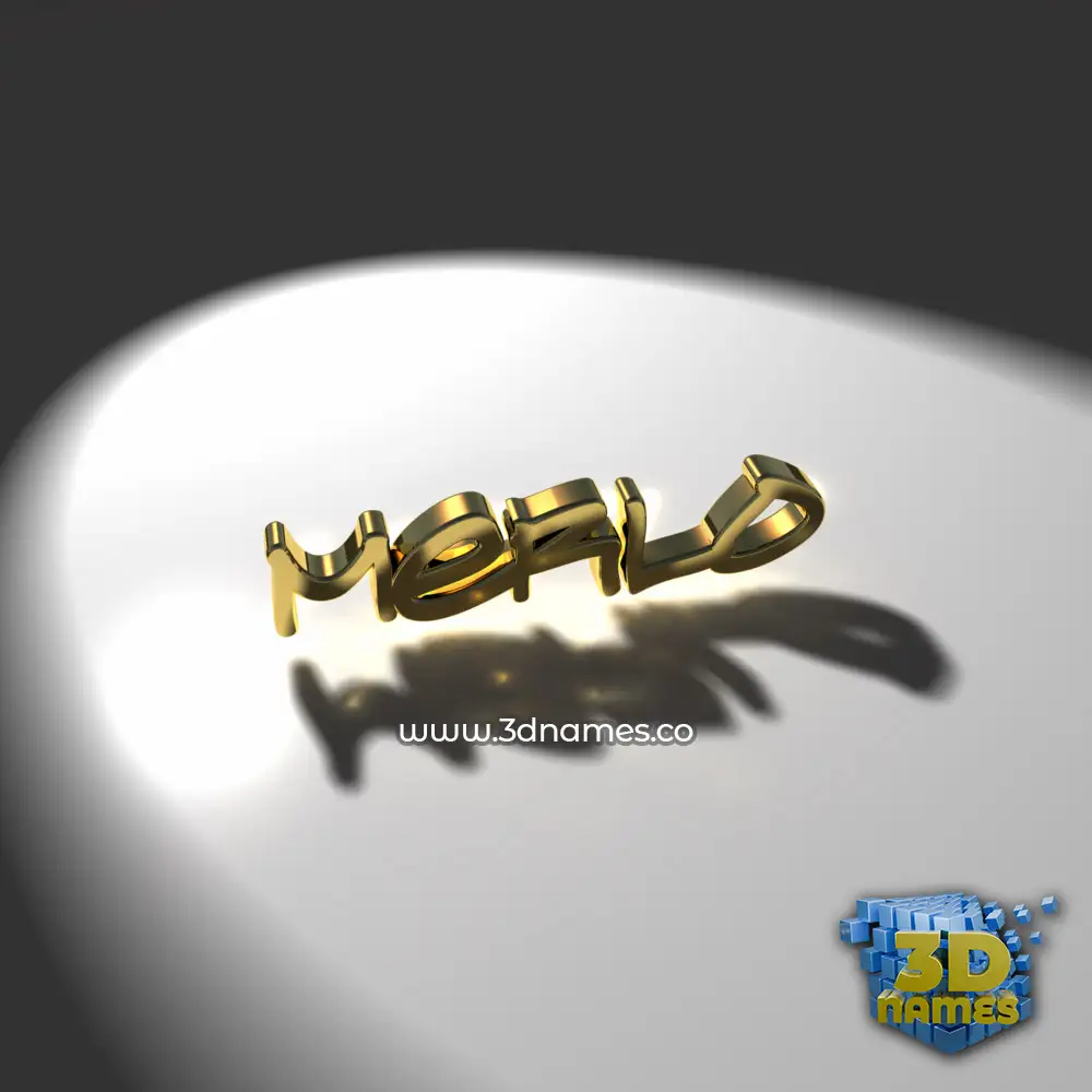 merlo in Gold Shine style - 3D name wallpaper