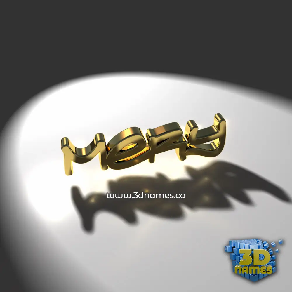 mery in Gold Shine style - 3D name wallpaper