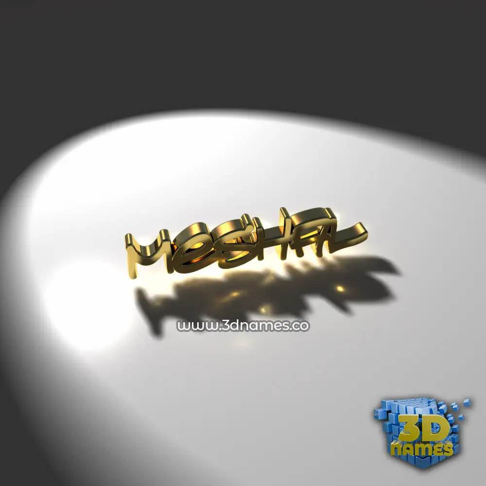 meshal in Gold Shine style - 3D name wallpaper