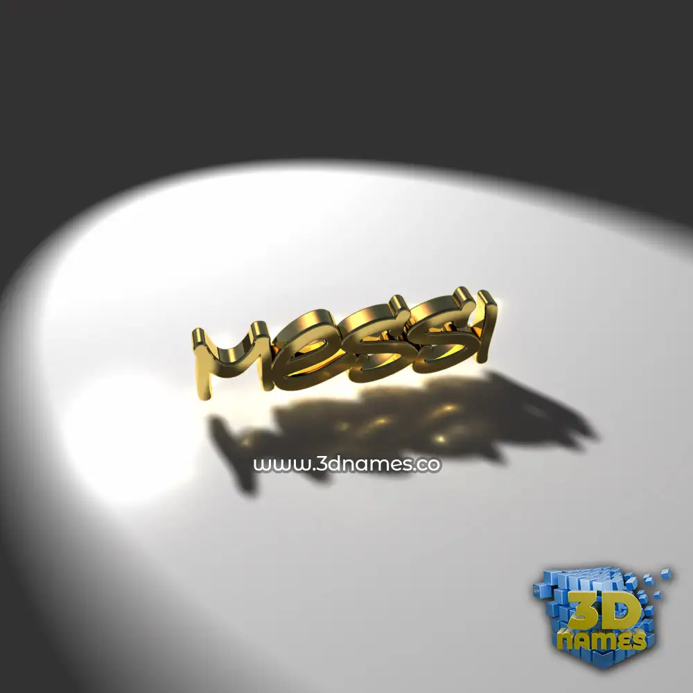 messi in Gold Shine style - 3D name wallpaper