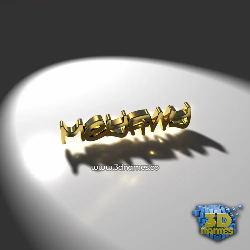 meyawy in Gold Shine style - 3D name wallpaper