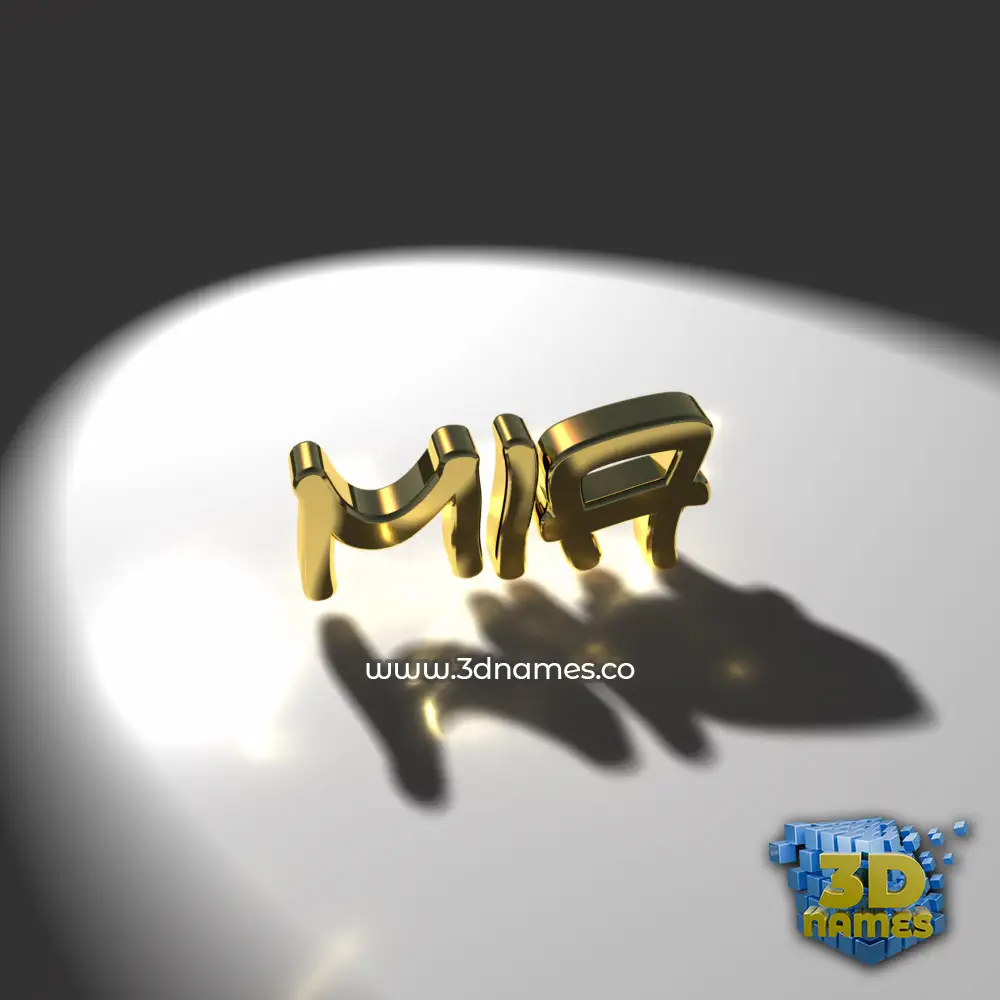 mia in Gold Shine style - 3D name wallpaper