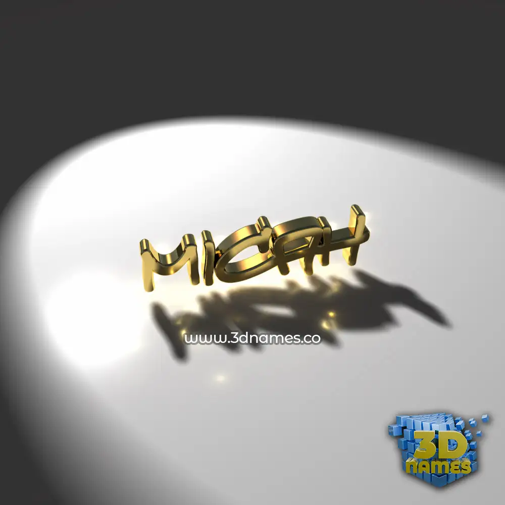 micah in Gold Shine style - 3D name wallpaper