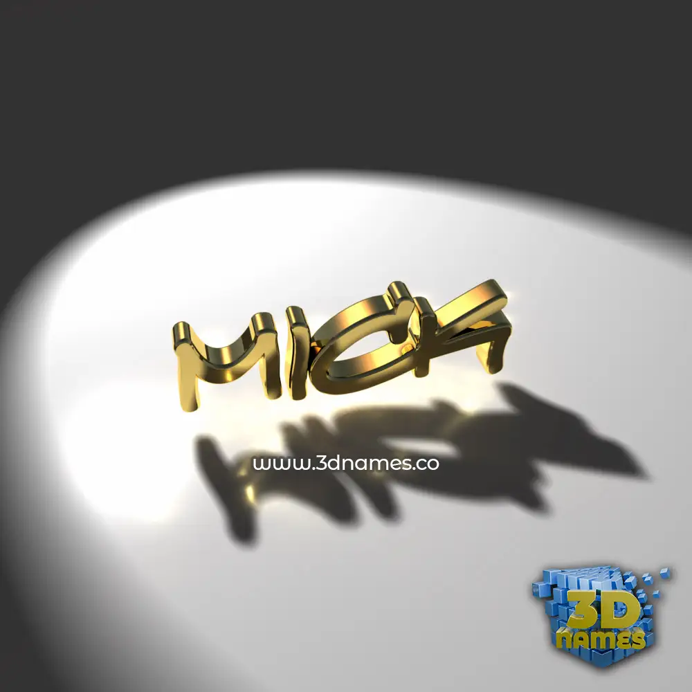 mick in Gold Shine style - 3D name wallpaper