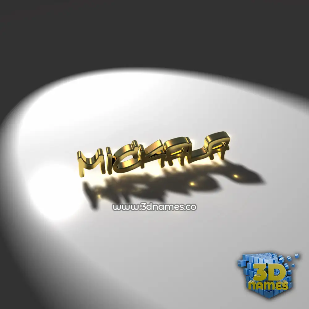 mickala in Gold Shine style - 3D name wallpaper