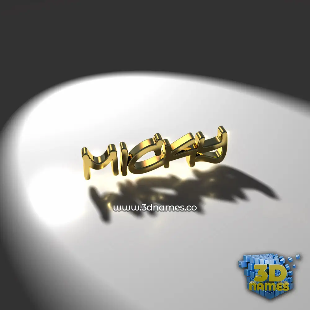 micky in Gold Shine style - 3D name wallpaper