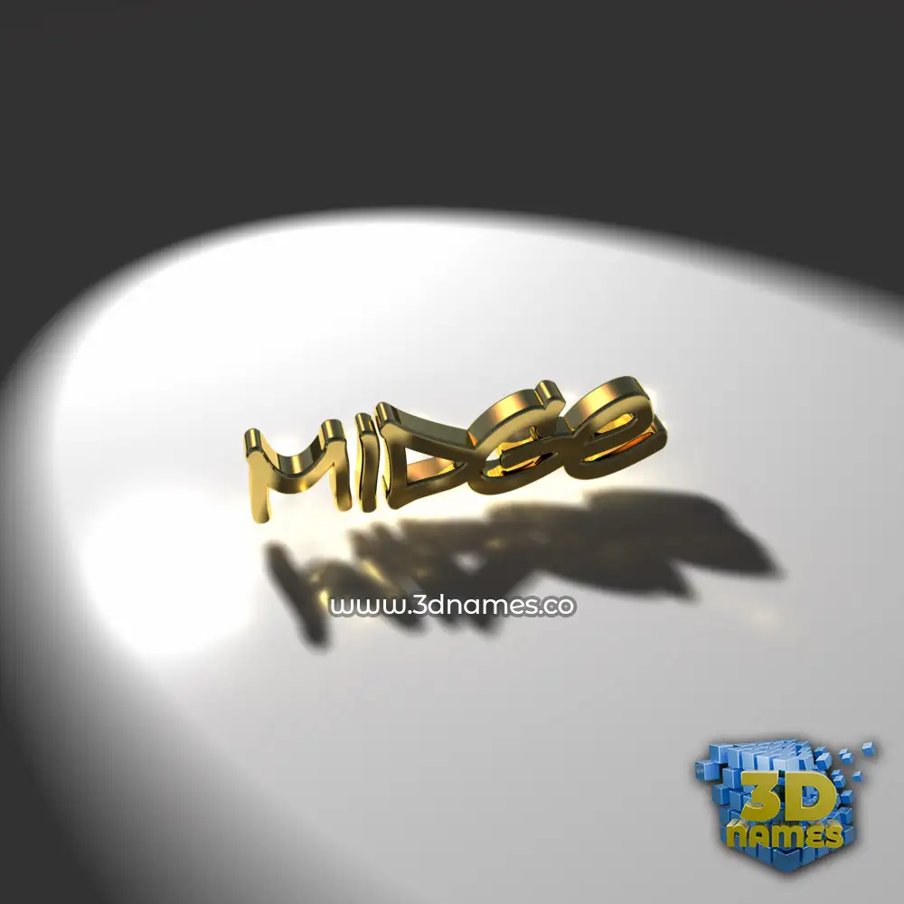 midge in Gold Shine style - 3D name wallpaper