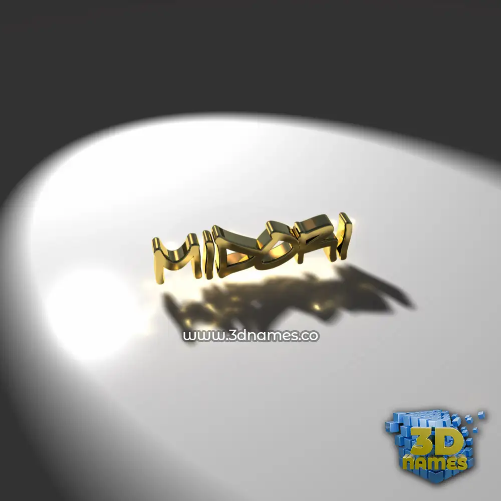 midori in Gold Shine style - 3D name wallpaper